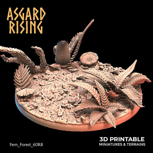 3D Printed Asgard Rising Fern Forest - 60mm Round Base Wargaming DnD - 3D Printing Boss 