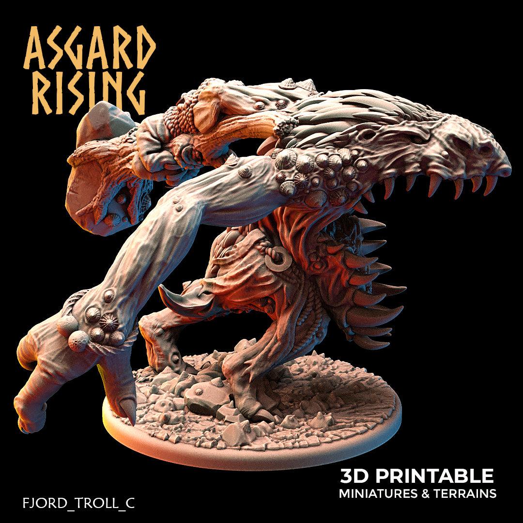 3D Printed Asgard Rising Fjord Troll 28 32 mm Wargaming DnD - 3D Printing Boss 