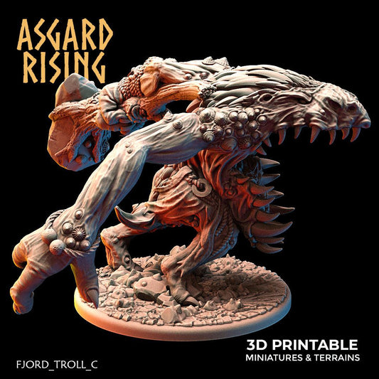 3D Printed Asgard Rising Fjord Troll 28 32 mm Wargaming DnD - 3D Printing Boss 