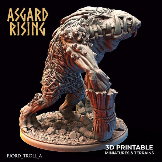 3D Printed Asgard Rising Fjord Troll Set 28 32 mm Wargaming DnD - 3D Printing Boss 