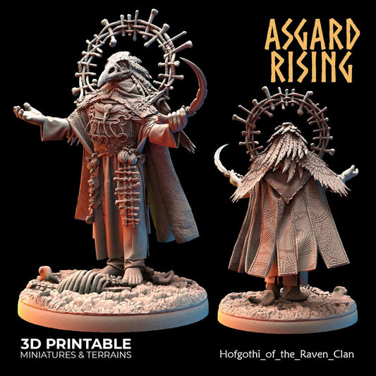3D Printed Asgard Rising Hofgothi and Priestesses of the Raven Clan - 28 32mm Wargaming DnD - 3D Printing Boss 