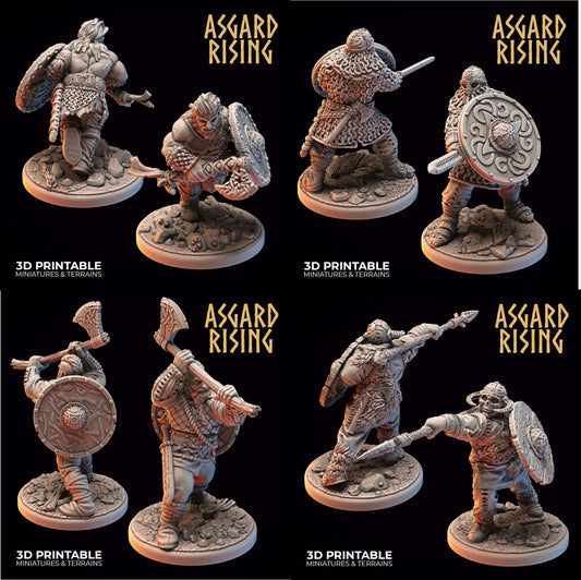 3D Printed Asgard Rising Midgard Viking Shieldman Set 28 32 mm Wargaming DnD - 3D Printing Boss 