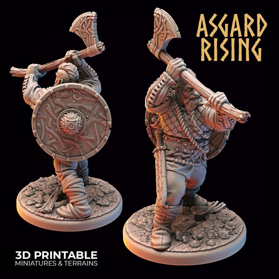 3D Printed Asgard Rising Midgard Viking Shieldman Set 28 32 mm Wargaming DnD - 3D Printing Boss 
