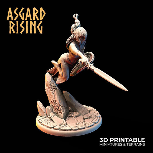 3D Printed Asgard Rising Rangrid the Phantom Lady 28 32 mm Wargaming DnD - 3D Printing Boss 