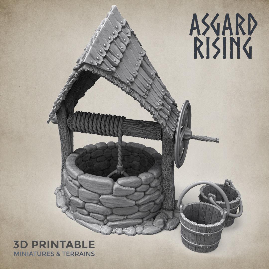 3D Printed Asgard Rising Roof Water Well 28 32 mm Wargaming DnD - 3D Printing Boss 