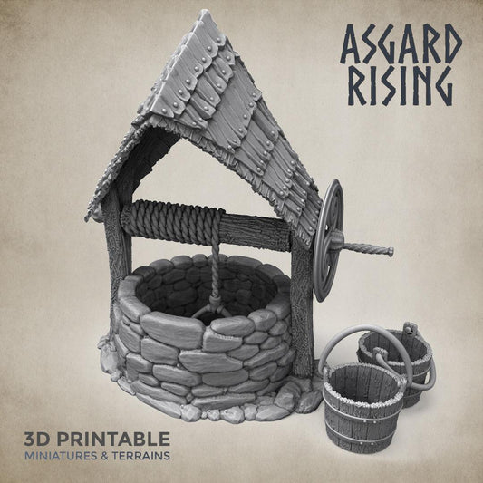 3D Printed Asgard Rising Roof Water Well 28 32 mm Wargaming DnD - 3D Printing Boss 