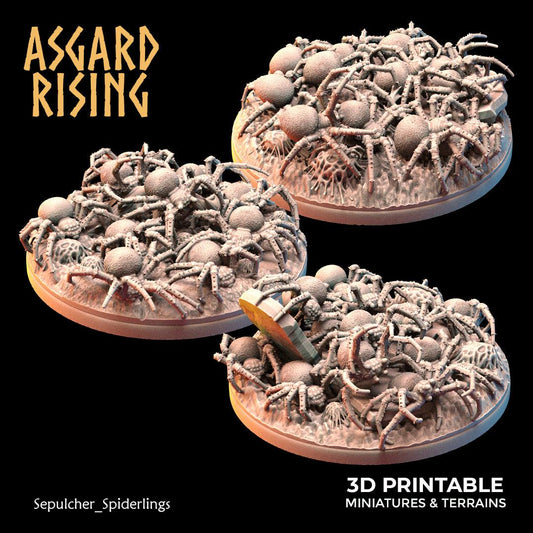 3D Printed Asgard Rising Sepulcher Spiderlings 28 32 mm Wargaming DnD - 3D Printing Boss 