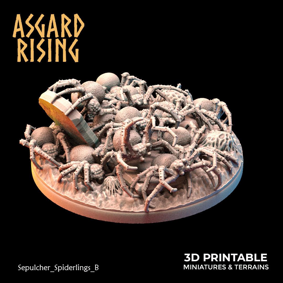 3D Printed Asgard Rising Sepulcher Spiderlings 28 32 mm Wargaming DnD - 3D Printing Boss 
