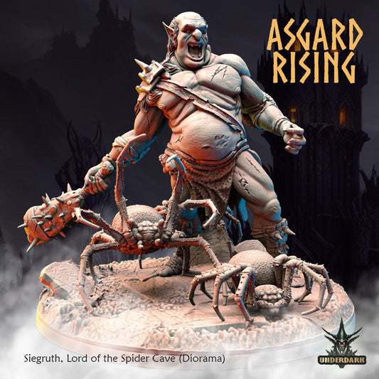 3D Printed Asgard Rising Siegruth Lord of the Spider Cave Diorama 28 32 mm Wargaming DnD - 3D Printing Boss 