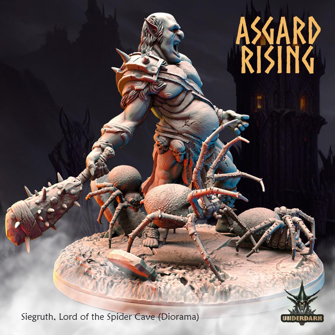3D Printed Asgard Rising Siegruth Lord of the Spider Cave Diorama 28 32 mm Wargaming DnD - 3D Printing Boss 