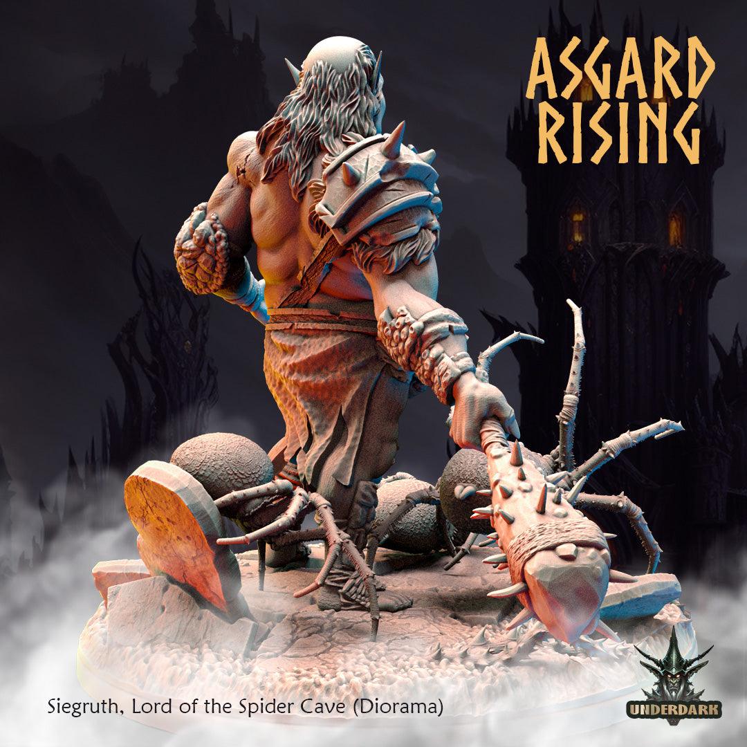 3D Printed Asgard Rising Siegruth Lord of the Spider Cave Diorama 28 32 mm Wargaming DnD - 3D Printing Boss 