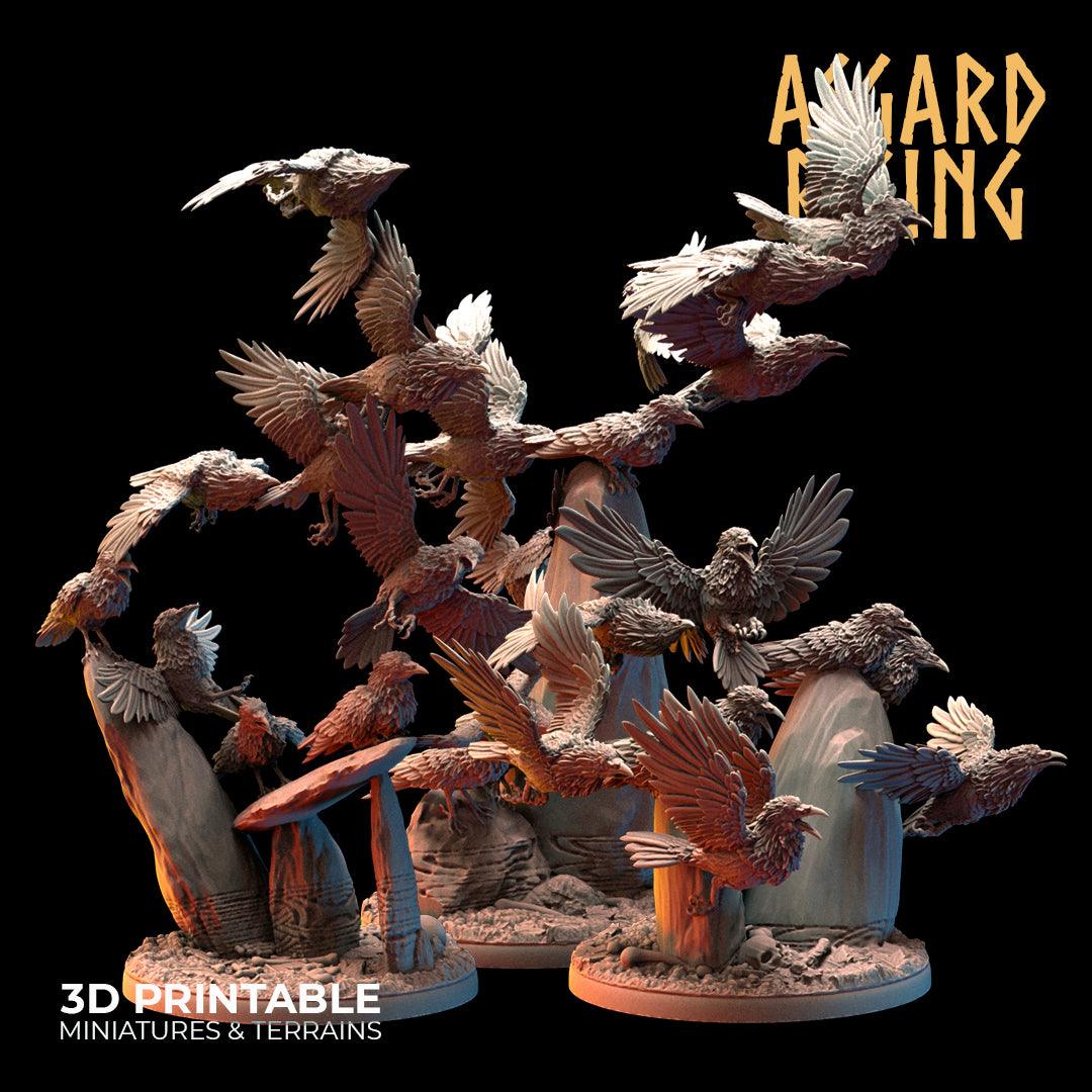 3D Printed Asgard Rising Swarms of the Black Ravens - 28 32mm Wargaming DnD - 3D Printing Boss 