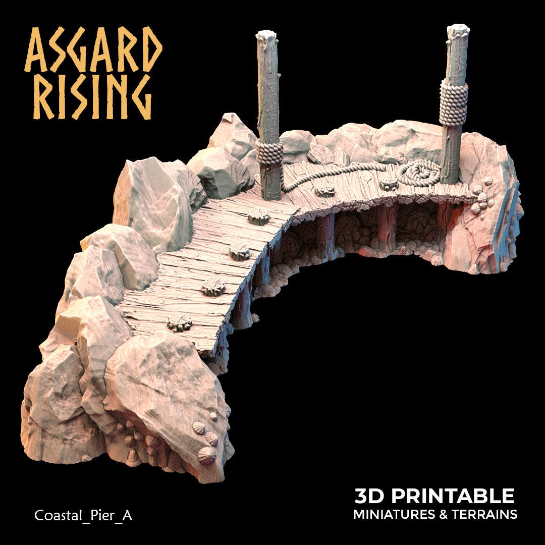 3D Printed Asgard Rising The Coastal Harbor Pier Set 28 32 mm Wargaming DnD - 3D Printing Boss 