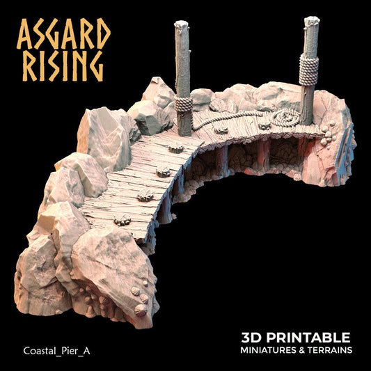3D Printed Asgard Rising The Coastal Harbor Pier Set 28 32 mm Wargaming DnD - 3D Printing Boss 