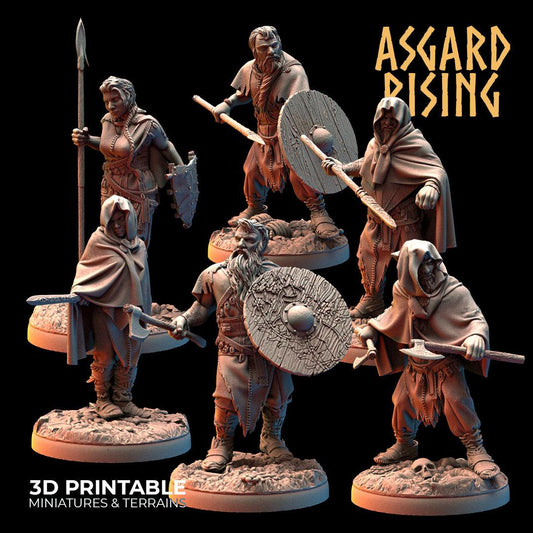 3D Printed Asgard Rising Viking Rune Guardians of the Raven Clan - 28 32mm Wargaming DnD - 3D Printing Boss 