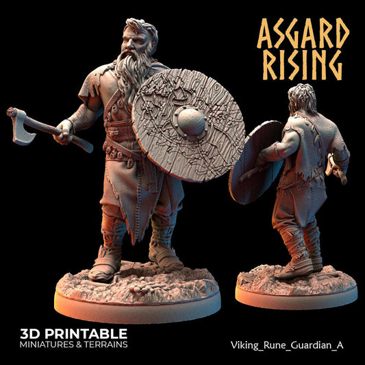 3D Printed Asgard Rising Viking Rune Guardians of the Raven Clan - 28 32mm Wargaming DnD - 3D Printing Boss 