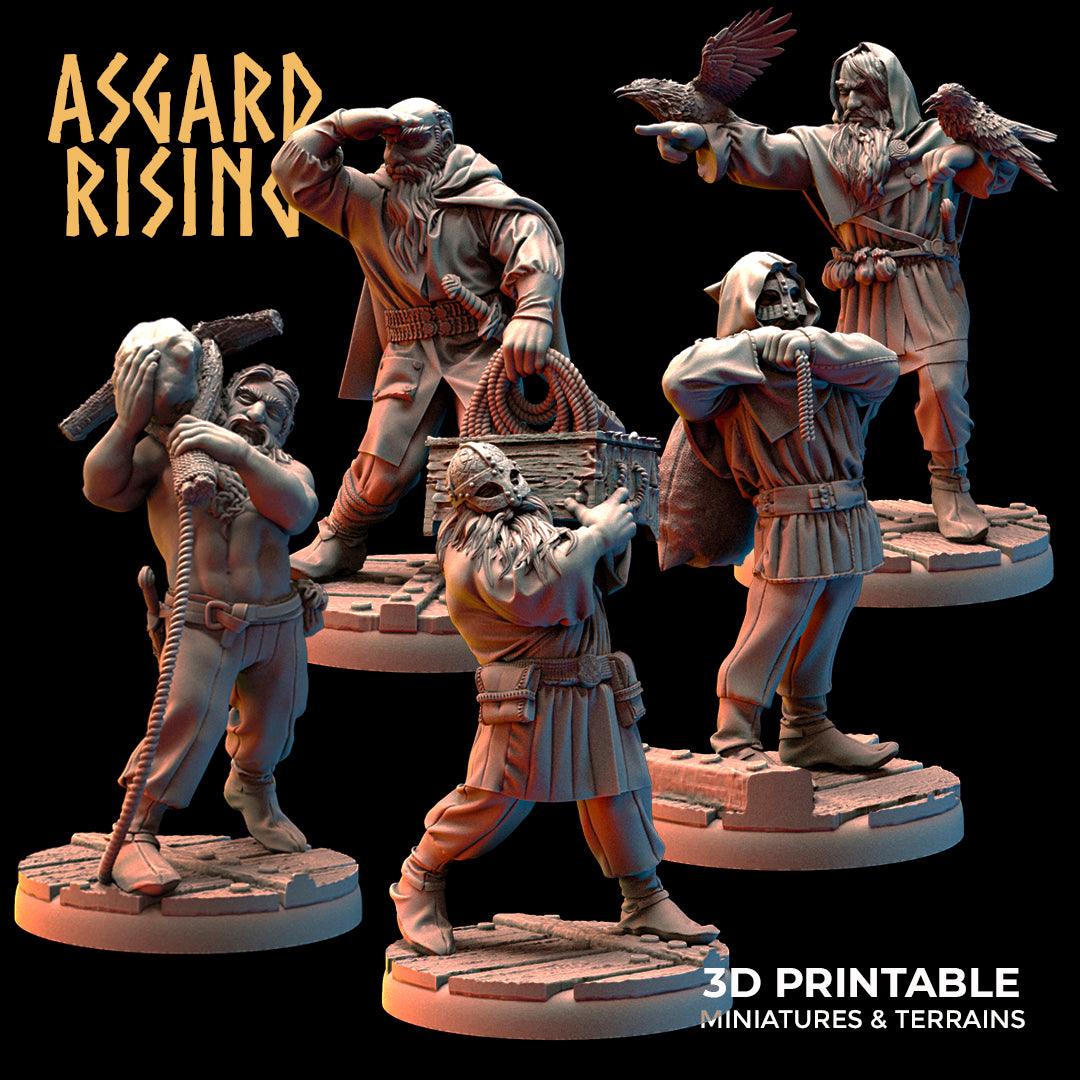 3D Printed Asgard Rising Viking Sailors Crew 28 32 mm Wargaming DnD - 3D Printing Boss 