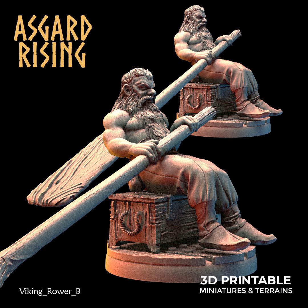 3D Printed Asgard Rising Viking Sailors Rowers 28 32 mm Wargaming DnD - 3D Printing Boss 