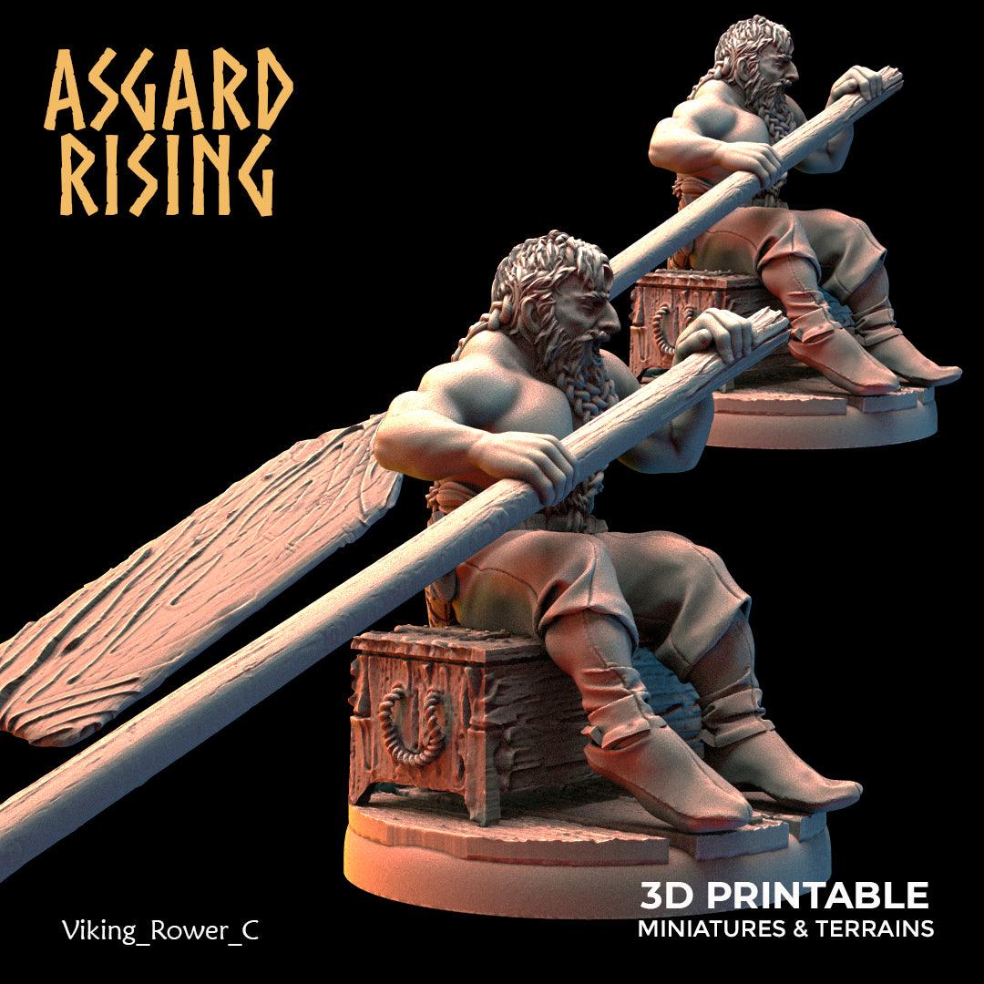 3D Printed Asgard Rising Viking Sailors Rowers 28 32 mm Wargaming DnD - 3D Printing Boss 