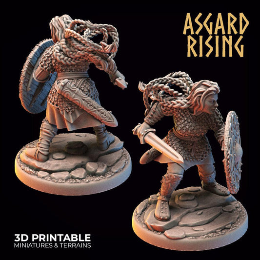 3D Printed Asgard Rising Viking Shieldmaidens Set 1 Viking Shieldmaidens Sets 28 32 mm Wargaming DnD - 3D Printing Boss 