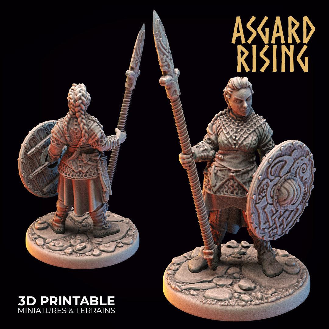 3D Printed Asgard Rising Viking Shieldmaidens Set 1 Viking Shieldmaidens Sets 28 32 mm Wargaming DnD - 3D Printing Boss 