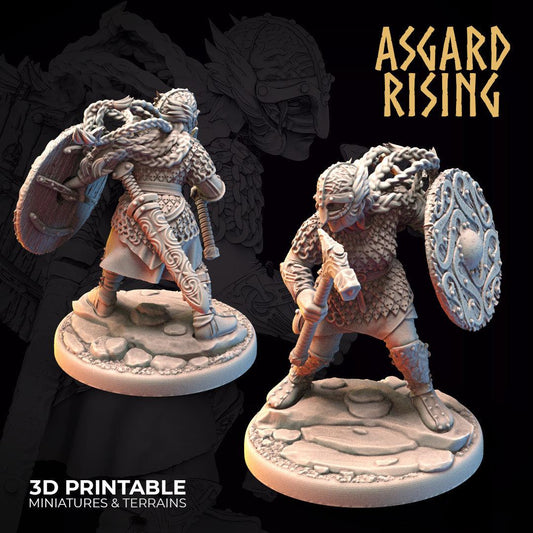 3D Printed Asgard Rising Viking Shieldmaidens Set 2 Viking Shieldmaidens Sets 28 32 mm Wargaming DnD - 3D Printing Boss 