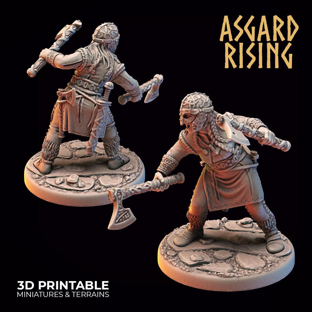 3D Printed Asgard Rising Viking Shieldmaidens Set 2 Viking Shieldmaidens Sets 28 32 mm Wargaming DnD - 3D Printing Boss 