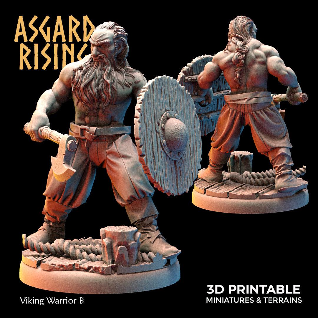 3D Printed Asgard Rising Viking Warriors Set 1 28 32 mm Wargaming DnD - 3D Printing Boss 