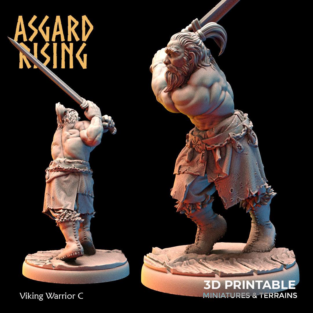 3D Printed Asgard Rising Viking Warriors Set 1 28 32 mm Wargaming DnD - 3D Printing Boss 