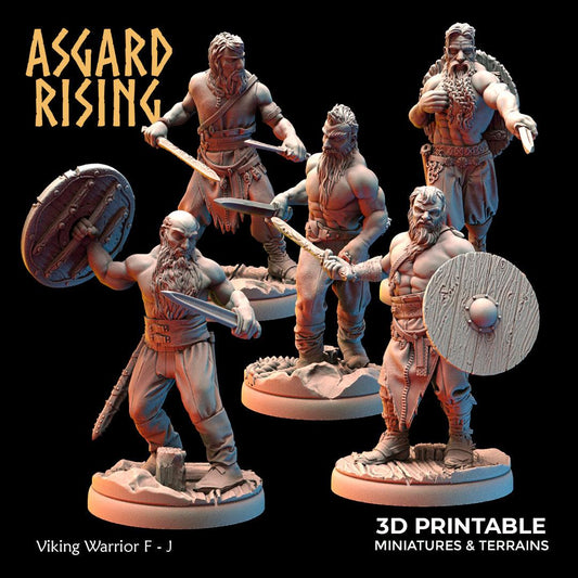 3D Printed Asgard Rising Viking Warriors Set 2 28 32 mm Wargaming DnD - 3D Printing Boss 