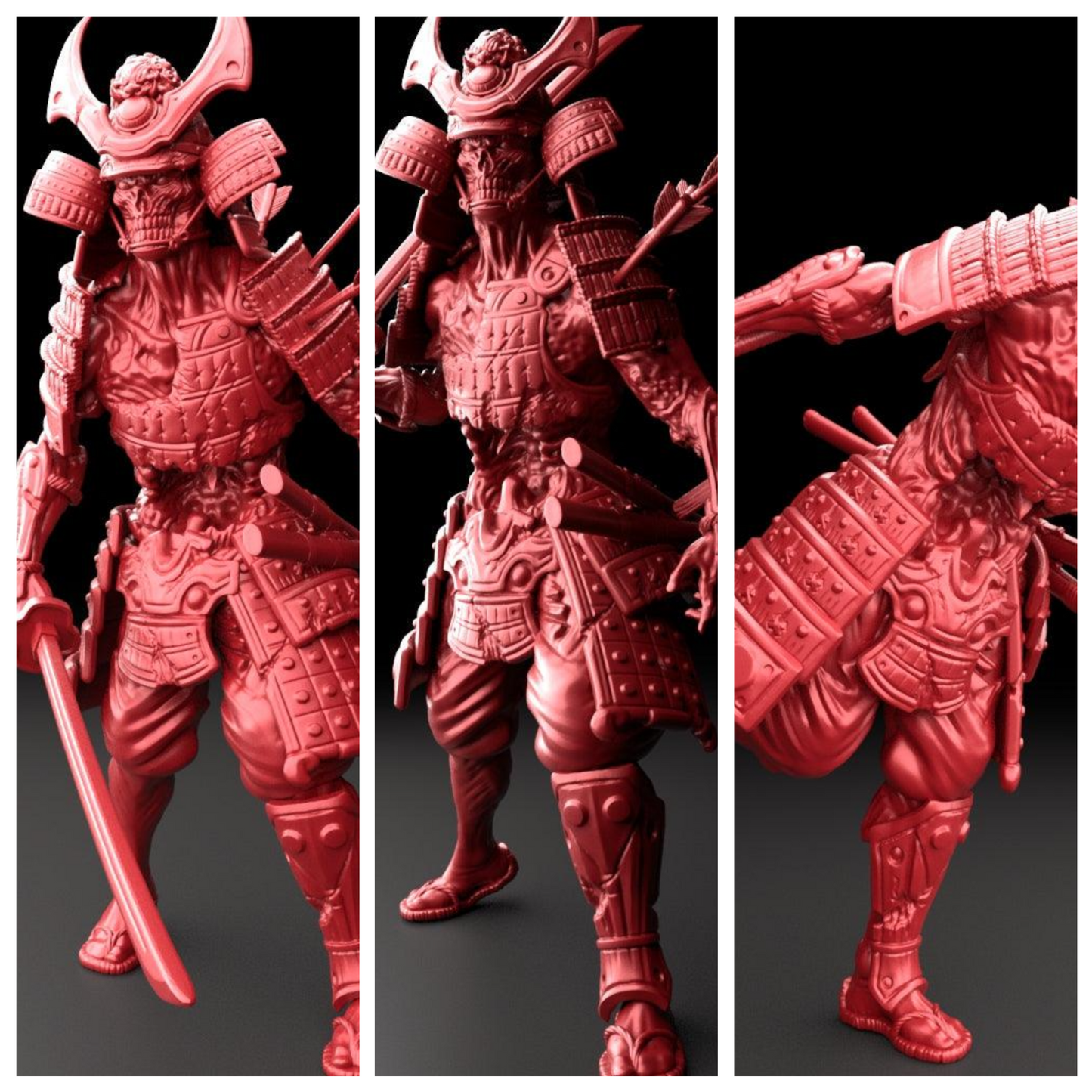 3D Printed Bestiary Vol. 5 Nafarrate - Zombie Samurai 32mm Ragnarok D&D - 3D Printing Boss 