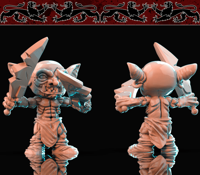 3D Printed Brayan Nafarrate Bestiary Creatures Volume 1 Goblins Set 28mm 32mm D&D - 3D Printing Boss 