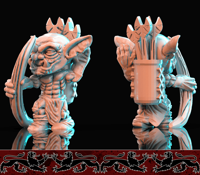 3D Printed Brayan Nafarrate Bestiary Creatures Volume 1 Goblins Set 28mm 32mm D&D - 3D Printing Boss 