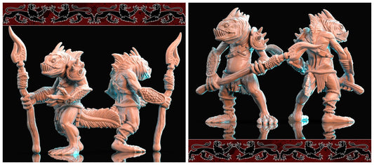 3D Printed Brayan Nafarrate Deep Sea Fish Men 28mm 32mm D&D - 3D Printing Boss 