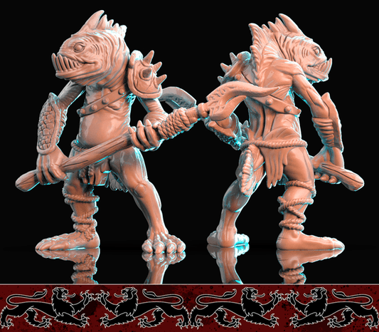 3D Printed Brayan Nafarrate Deep Sea Fish Men 28mm 32mm D&D - 3D Printing Boss 