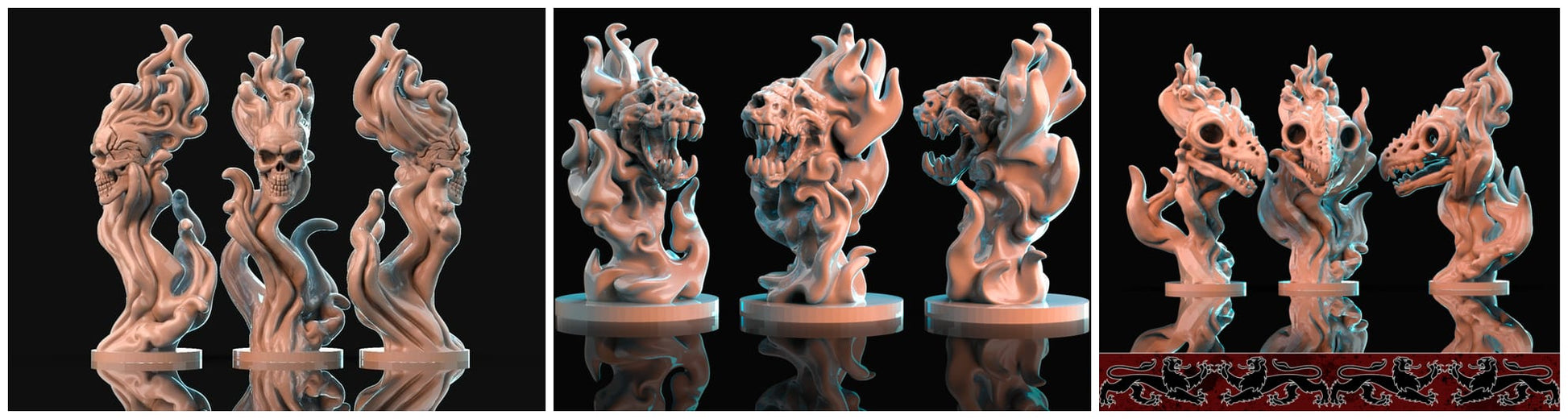 3D Printed Brayan Nafarrate Demon Flameskull Set 28mm 32mm D&D - 3D Printing Boss 