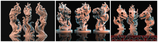 3D Printed Brayan Nafarrate Demon Flameskull Set 28mm 32mm D&D - 3D Printing Boss 