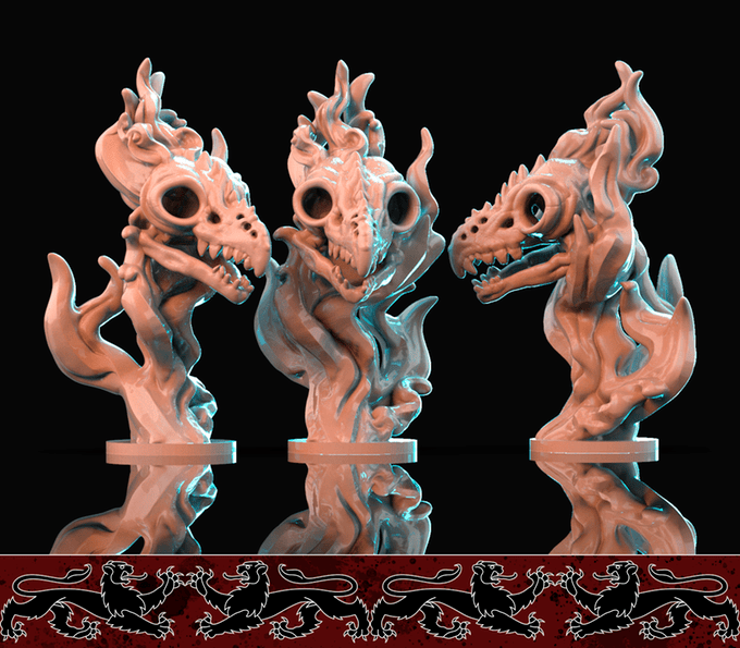 3D Printed Brayan Nafarrate Demon Flameskull Set 28mm 32mm D&D - 3D Printing Boss 