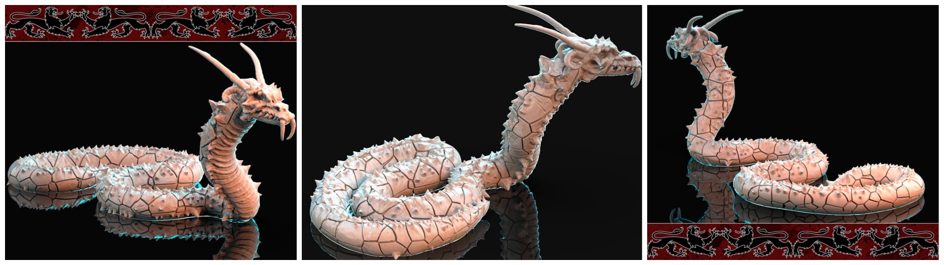 3D Printed Brayan Nafarrate Demonic Snake 28mm 32mm D&D - 3D Printing Boss 