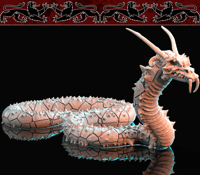 3D Printed Brayan Nafarrate Demonic Snake 28mm 32mm D&D - 3D Printing Boss 