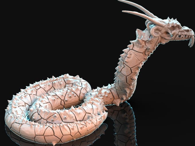 3D Printed Brayan Nafarrate Demonic Snake 28mm 32mm D&D - 3D Printing Boss 