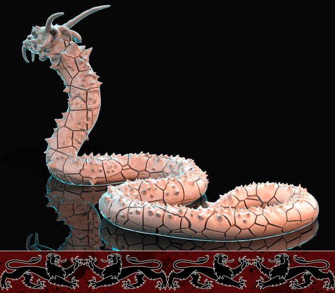 3D Printed Brayan Nafarrate Demonic Snake 28mm 32mm D&D - 3D Printing Boss 