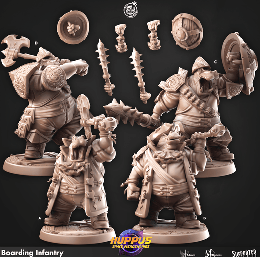 3D Printed Cast n Play 621 Boarding Infantry Huppus, Space Mercenaries Set 28mm 32mm D&D - 3D Printing Boss 