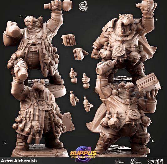 3D Printed Cast n Play 629 Astra Alchemists Huppus, Space Mercenaries Set 28mm 32mm D&D - 3D Printing Boss 