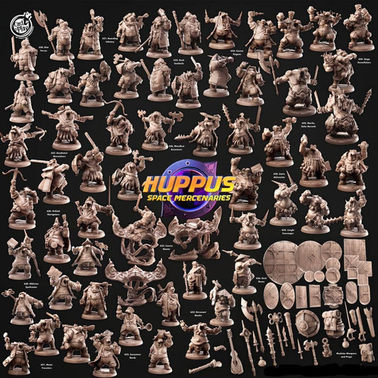 3D Printed Cast n Play 630 Oblivion Spellcasters Huppus, Space Mercenaries Set 28mm 32mm D&D - 3D Printing Boss 