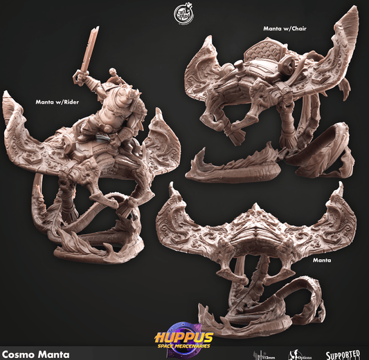 3D Printed Cast n Play 635 Cosmo Manta Huppus, Space Mercenaries Set 28mm 32mm D&D - 3D Printing Boss 