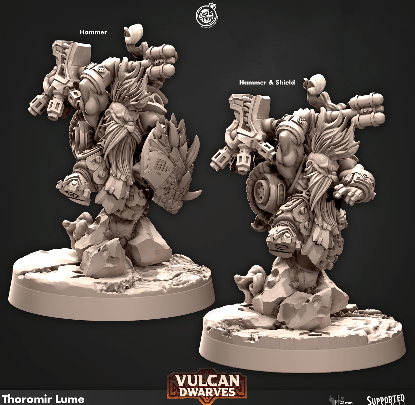 3D Printed Cast n Play 681 Thoromir Lume Vulcan Dwarves Set 28mm 32mm D&D - 3D Printing Boss 