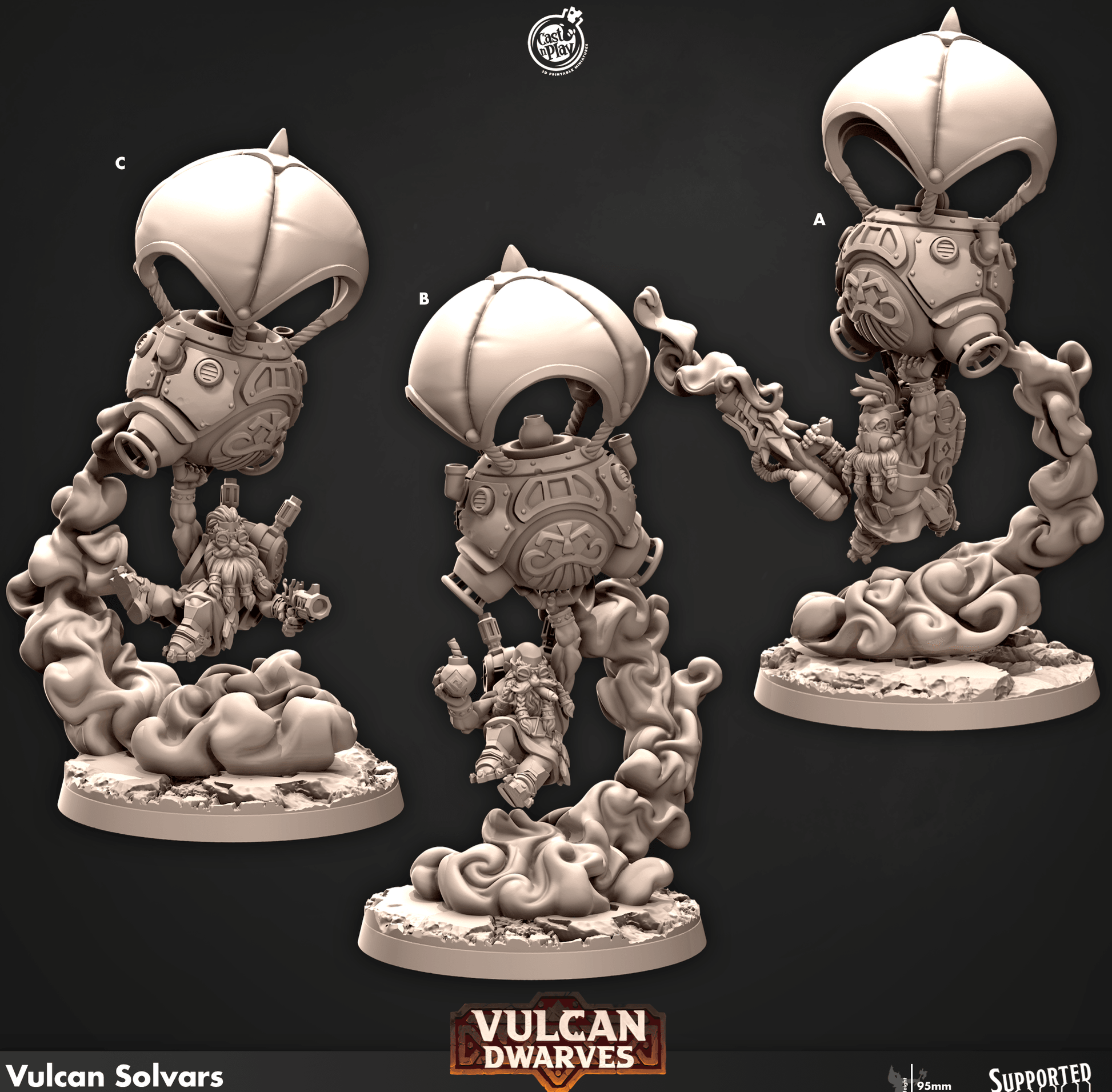 3D Printed Cast n Play 685 Vulcan Solvars Vulcan Dwarves Set 28mm 32mm D&D - 3D Printing Boss 
