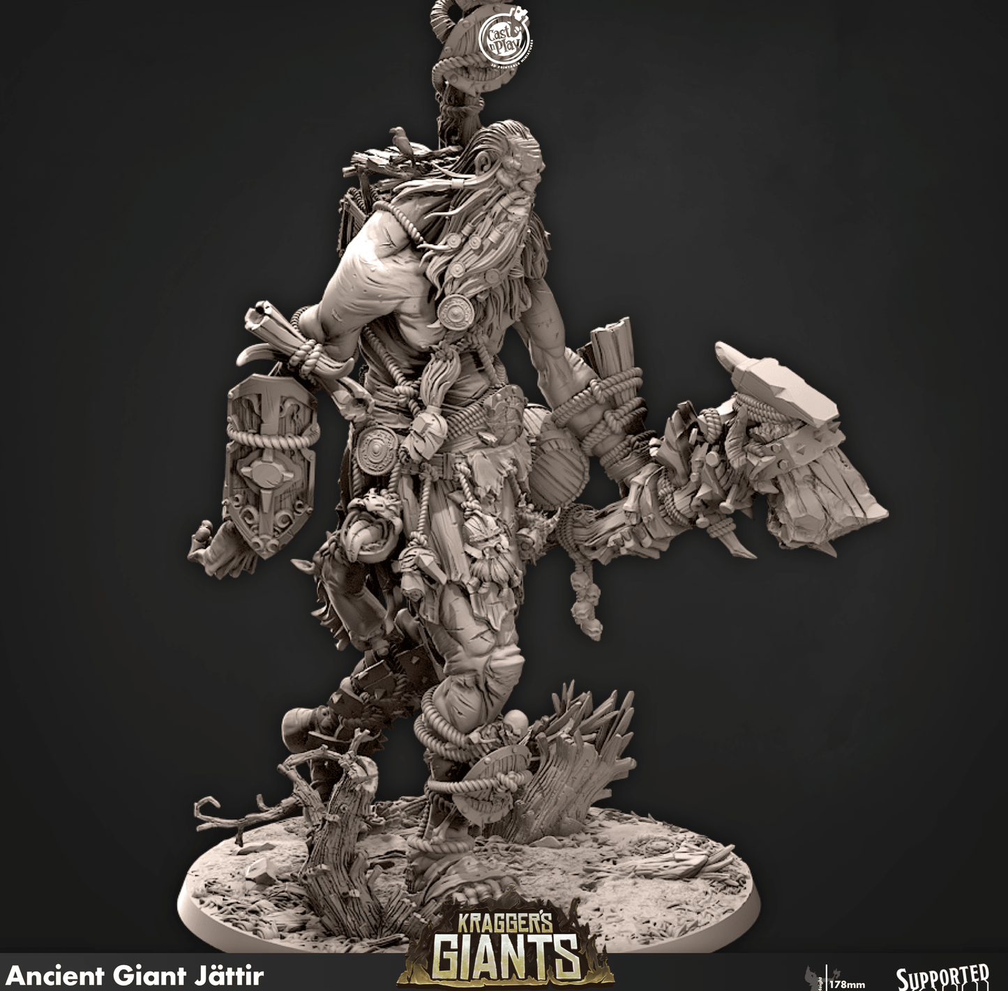 3D Printed Cast n Play 689 Ancient Giant Jattir Kragger's Giants Set 28mm 32mm D&D - 3D Printing Boss 