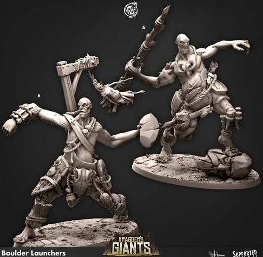 3D Printed Cast n Play 692 Boulder Launchers Kragger's Giants Set 28mm 32mm D&D - 3D Printing Boss 